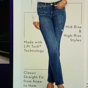 NWT's-Not Your Daughter's Jeans Straight Leg Lift Tuck Sliming Fit Denim Sz 14P